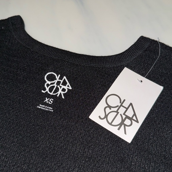 NWT Chaser Women’s Apres Ski Star Pullover Waffle Thermal Shirt Black White XS S - Picture 9 of 11